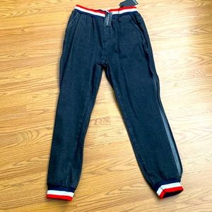 Fashion Nova Pants black washed denim pull on pants